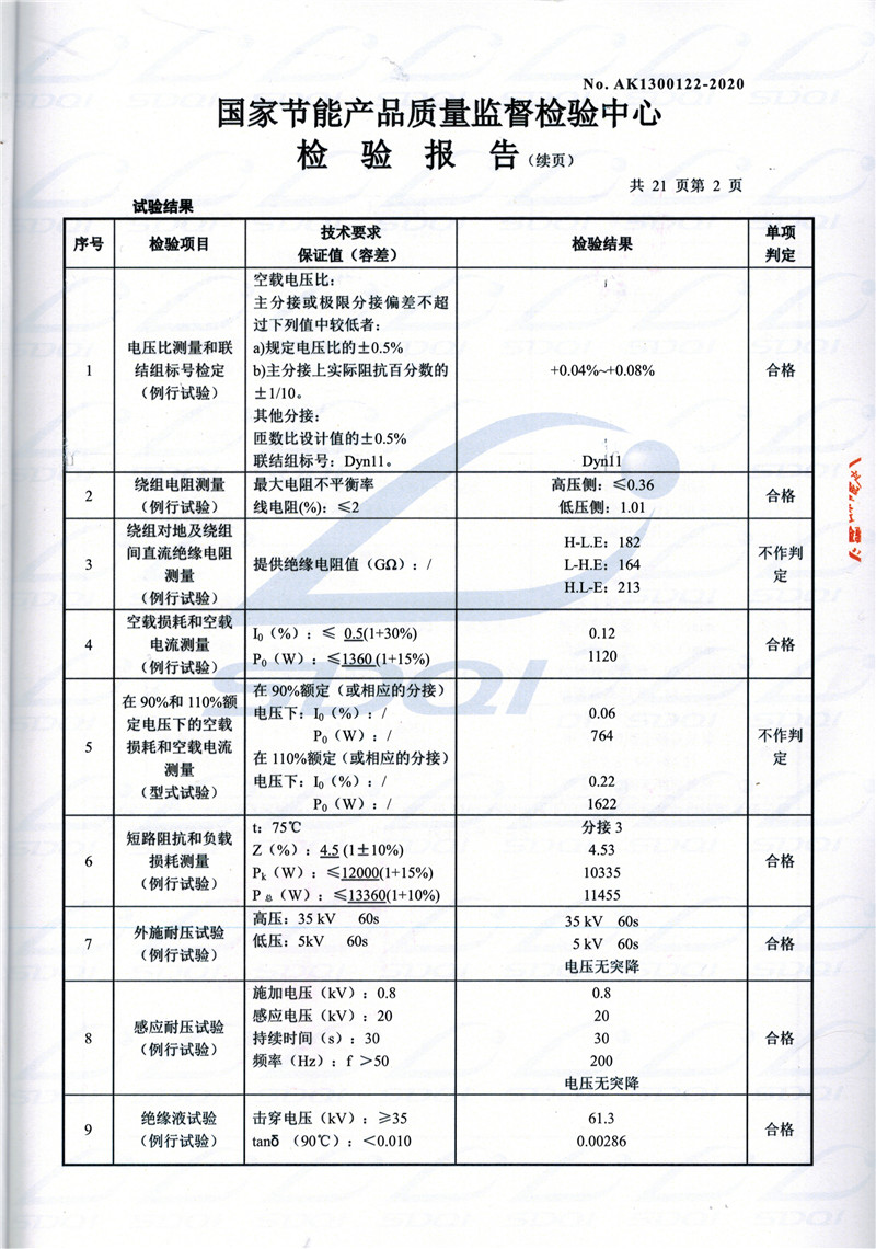 高低压试验报告-S11-1250城东城东城东油浸式变压器-2.jpg
